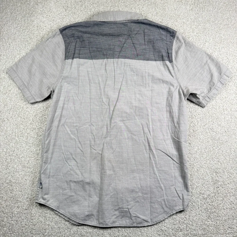 The North Face Button Down Mens Large‎ Grey Colorblock Short Sleeve Shirt